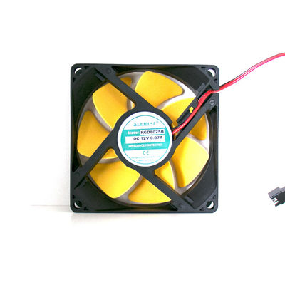 охлаждающий вентилятор шкафа ПК 48V 80x80x25mm малошумный с желтым лезвием